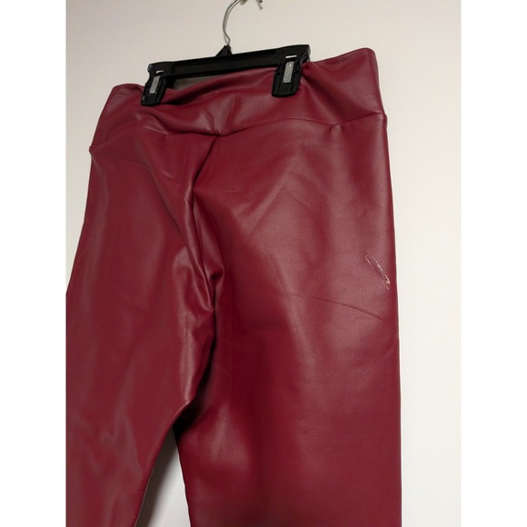Calzedonia Thermal Skinny Fit Coated Leggings Rosso Scuro Burgundy Red MIP037 M - Picture 3 of 12